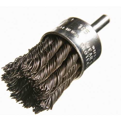 Knotted Wire End Brushes, 1" Dia., 0.012" Wire Dia., 1/4" Shank Industrial Sales