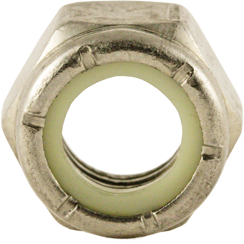 Nylon Lock Nut, 1/2" Dia., Stainless Steel, Fine Industrial Sales