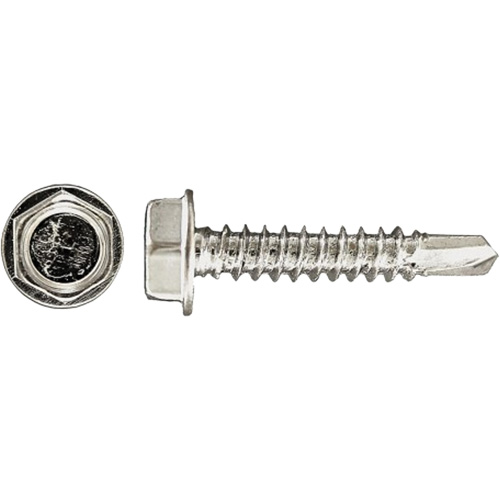 100-Piece Drill-X&reg; Hex HD Tapping Screws, #12 Dia., 1-1/4" L, Zinc Plated Industrial Sales