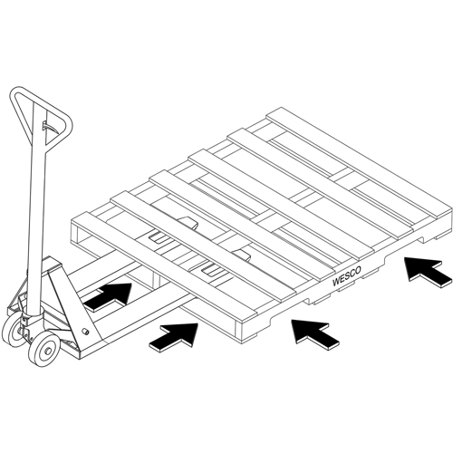 Transpalette hydraulique &agrave; 4 entr&eacute;es, 48" l x 7" la, Capacit&eacute; 4000 lb Industrial Sales