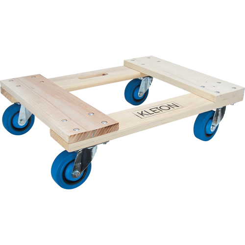 Socle roulant en bois dur, Roues en Caoutchouc, Capacit&eacute; de 1400 lb, 18" la x 24" p x 7" h Industrial Sales
