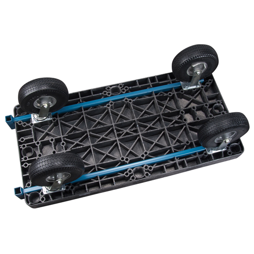 Chariots &agrave; plateforme en plastique, 60" lo x 30" la, 1200 lb cap, Roues Pneumatique Industrial Sales