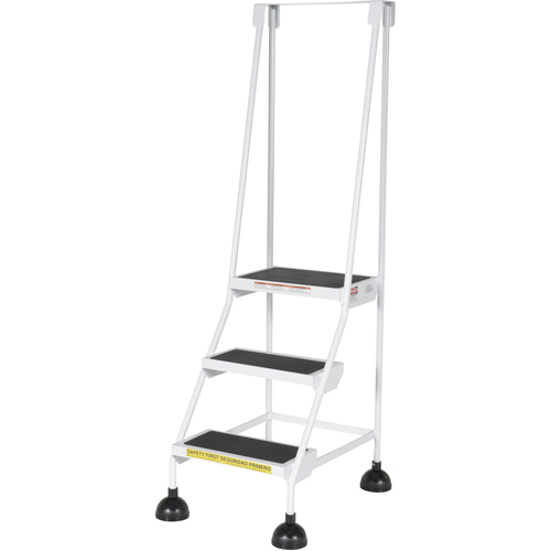 &eacute;chelles Stop-Step, 3 marches, Largeur de la marche 16", Hauteur de la plateforme 28-11/16", Acier Industrial Sales
