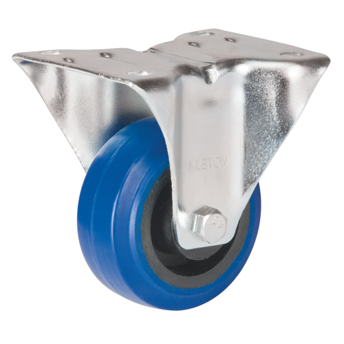 Roulette bleue, Fixe, 3" (76 mm), Caoutchouc, 285 lb (129 kg) Industrial Sales