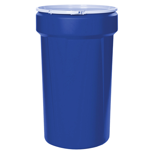 Nestable Polyethylene Drum, 30 US gal (25 imp. gal.), Open Top, Blue Industrial Sales