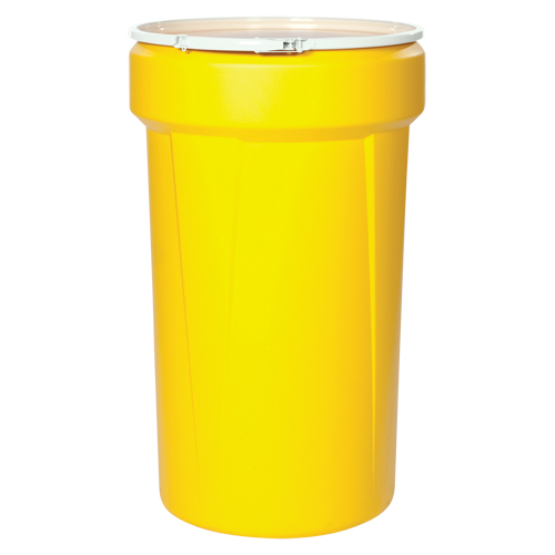 Nestable Polyethylene Drum, 55 US gal (45 imp. gal.), Open Top, Yellow Industrial Sales
