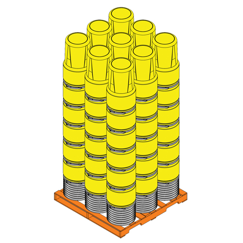 Nestable Polyethylene Drum, 14 US gal (11.7 imp. gal.), Open Top, Blue Industrial Sales