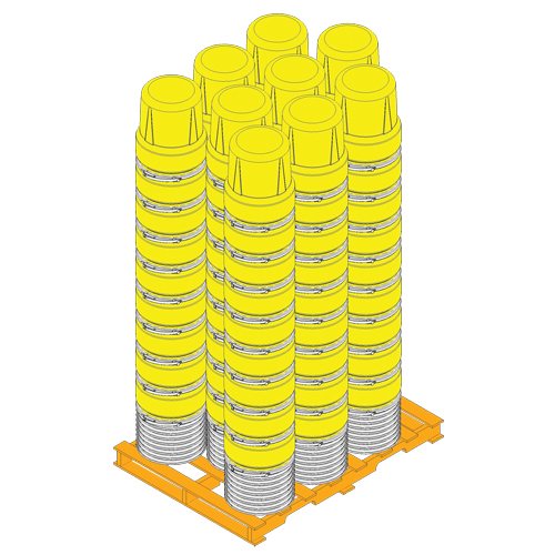 Nestable Polyethylene Drum, 10 US gal (8.33 imp. gal.), Open Top, Yellow Industrial Sales
