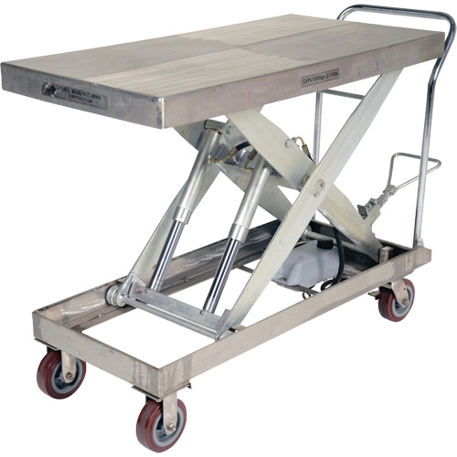 Manual Hydraulic Scissor Lift Table, 47" L x 24" W, Partial Stainless Steel, 2000 lbs. Capacity Industrial Sales