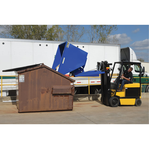 Conteneur autobasculeur, Acier, 3 vg³, Bleu Industrial Sales