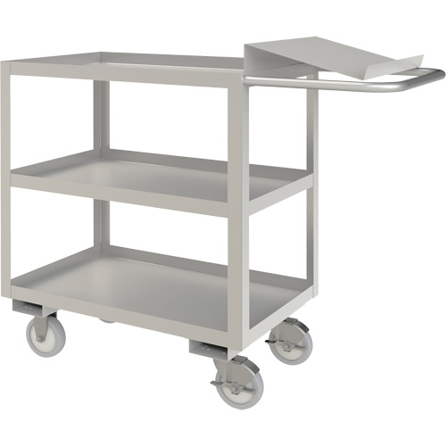 Industrial Grade Order Picking Cart, 39" H x 18-1/8" W x 45" D, 3 Shelves, 1200 lbs. Capacity Industrial Sales