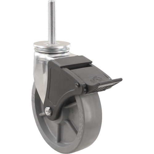 Emaxx Envirothane Caster, Swivel with Brake, 8" (203.2 mm) Dia., 1200 lbs. (544.3 kg.) Capacity Industrial Sales