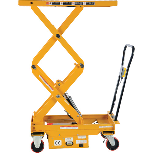DC Powered Hydraulic Scissor Lift Elevating Cart, Steel, 39-3/4" L x 20-1/2" W, 1000 lbs. Capacity Industrial Sales