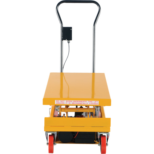 DC Powered Hydraulic Scissor Lift Elevating Cart, Steel, 39-3/4" L x 20-1/2" W, 1000 lbs. Capacity Industrial Sales