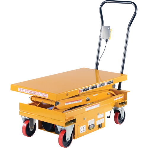 DC Powered Hydraulic Scissor Lift Elevating Cart, Steel, 39-3/4" L x 20-1/2" W, 1000 lbs. Capacity Industrial Sales