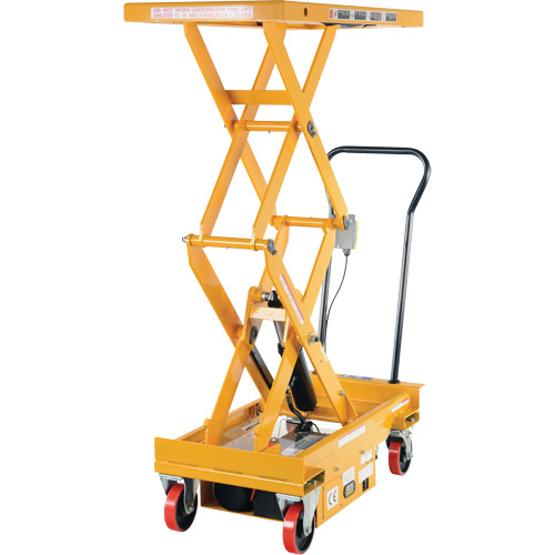 DC Powered Hydraulic Scissor Lift Elevating Cart, Steel, 39-3/4" L x 20-1/2" W, 1000 lbs. Capacity Industrial Sales