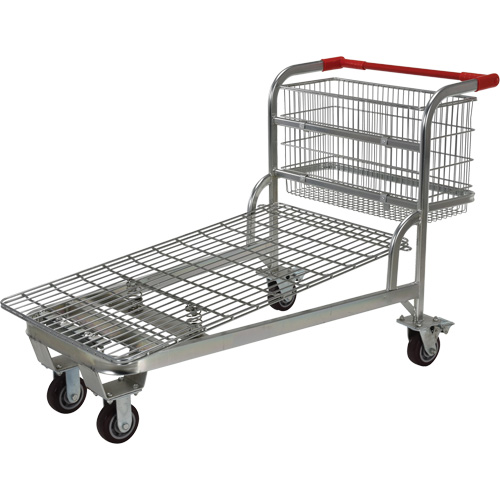 Chariot en treillis emboîtable, Acier, 28-3/4" x 37-1/16" x 59-5/8", Capacit&eacute; 275 lb Industrial Sales