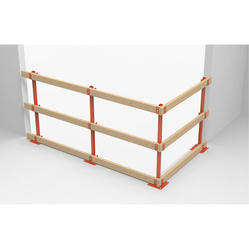 Poteaux temporaires ProGuards pour barri&egrave;re de s&eacute;curit&eacute;, 8" la x 39" h, Orange Industrial Sales
