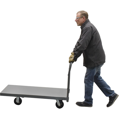 Chariot &agrave; plateforme, 48" lo x 24" la x Capacit&eacute; 2000 lb, Roues en Caoutchouc Industrial Sales