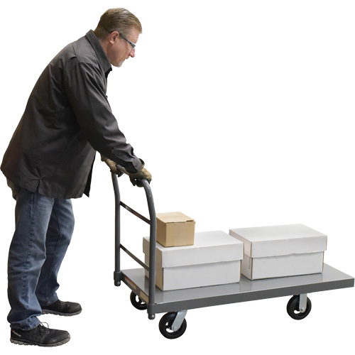 Chariot &agrave; plateforme, 48" lo x 24" la x Capacit&eacute; 2000 lb, Roues en Caoutchouc Industrial Sales