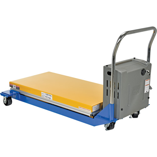 DC Powered & Manual Scissor Lift Table, Steel, 48" L x 24" W, 1000 lbs. Capacity Industrial Sales