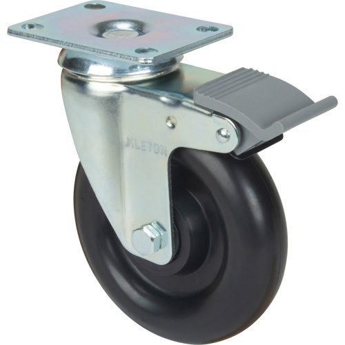 Roulette, Pivotant avec frein, 5" (127 mm), Polyol&eacute;fine, 250 lb (113,4 kg) Industrial Sales