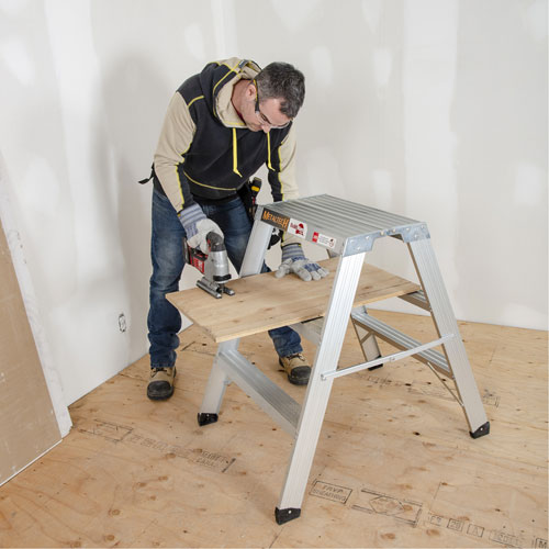 Portable Work-Stand Saw Horse, Aluminum Frame, 12-1/4" D x 36" H Industrial Sales