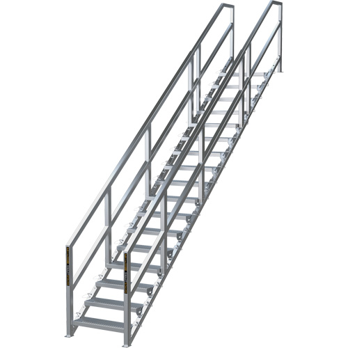 SmartStairs 17-21 Steps Modular Construction Stair System, 157-1/2" H Industrial Sales