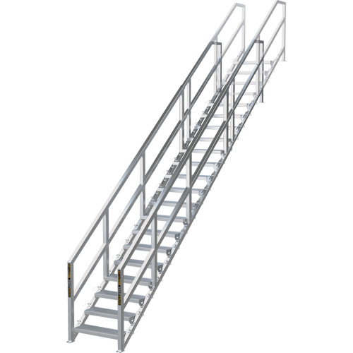 SmartStairs 17-21 Steps Modular Construction Stair System, 157-1/2" H Industrial Sales