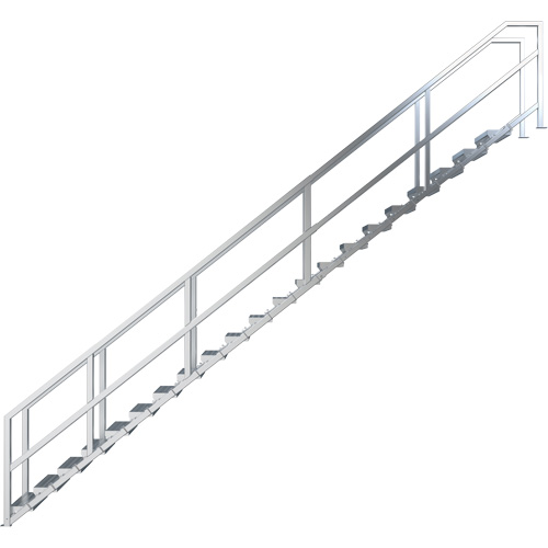 SmartStairs 17-21 Steps Modular Construction Stair System, 157-1/2" H Industrial Sales