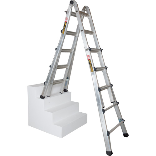 Telescoping Multi-Position Ladder, Aluminum, 300 lbs., CSA Grade 1A Industrial Sales