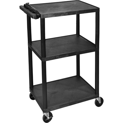 Chariot utilitaire &eacute;lectrique, 3 tiers, 24" x 42" x 18", Capacit&eacute; 300 lb Industrial Sales