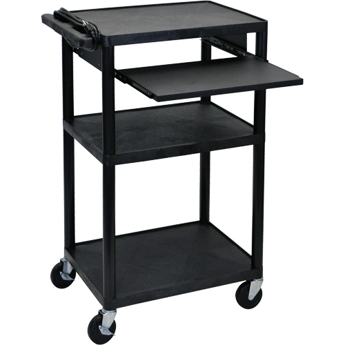 Chariot utilitaire &eacute;lectrique, 3 tiers, 24" x 42" x 18", Capacit&eacute; 300 lb Industrial Sales