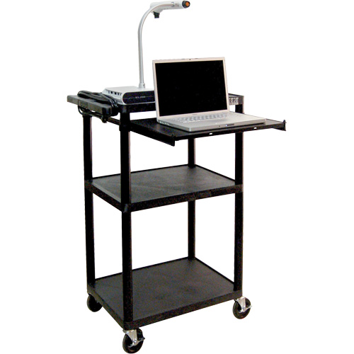 Chariot utilitaire &eacute;lectrique, 3 tiers, 24" x 42" x 18", Capacit&eacute; 300 lb Industrial Sales