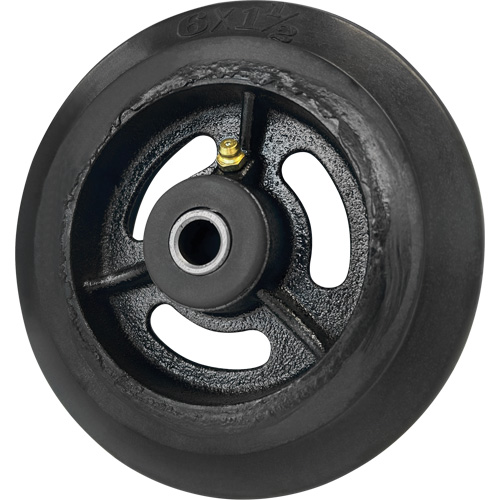 Roue en caoutchouc moul&eacute;, 6'' (152 mm) dia. x 1-1/2" (38 mm) la, Capacit&eacute; de 450 lb (204 kg) Industrial Sales