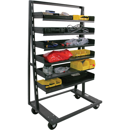 Chariot &agrave; cadre en A robuste &agrave; un c&ocirc;t&eacute; avec 6 plateaux, 38" x 25" x 63", Capacit&eacute; 2500 lb Industrial Sales