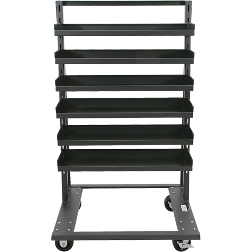 Chariot &agrave; cadre en A robuste &agrave; un c&ocirc;t&eacute; avec 6 plateaux &agrave; rebords, 38" x 25" x 63", Capacit&eacute; 2500 lb Industrial Sales