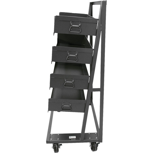 Single-Sided Heavy Duty A-Frame Cart with 4 Large Trays, 38" x 25" x 63", 2500 lbs. Capacity Industrial Sales