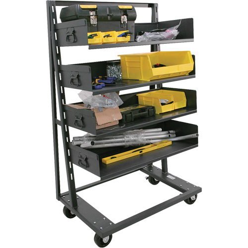 Single-Sided Heavy Duty A-Frame Cart with 4 Large Trays, 38" x 25" x 63", 2500 lbs. Capacity Industrial Sales