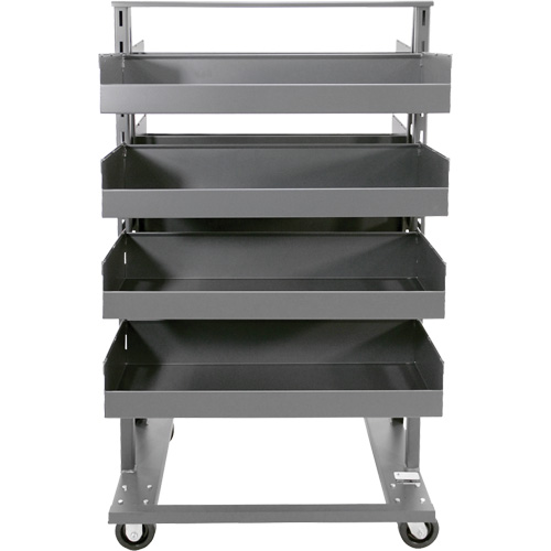 Double-Sided Heavy Duty A-Frame Cart with 8 Large Lipped Trays, 38" x 30" x 63", 2500 lbs. Capacity Industrial Sales