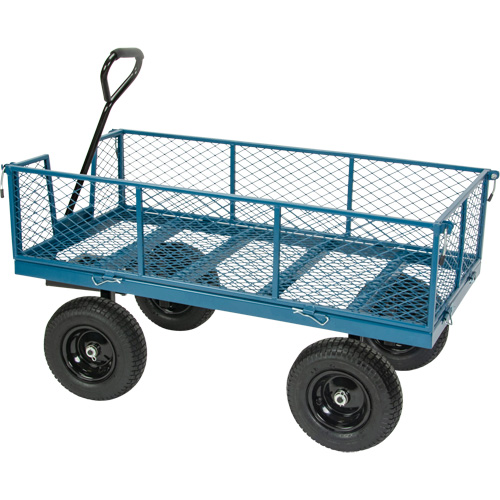 Wagon avec c&ocirc;t&eacute;s rabattables, 24" la x 48" la x Capacit&eacute; 800 lb Industrial Sales