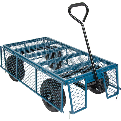 Wagon avec c&ocirc;t&eacute;s rabattables, 24" la x 48" la x Capacit&eacute; 800 lb Industrial Sales