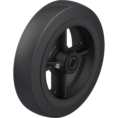 Roue en caoutchouc noir sur noyau en fonte Industrial Sales