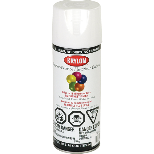 Industrial Acryli-Quik Lacquer, White, Semi-Gloss, 12 oz., Aerosol Can Industrial Sales