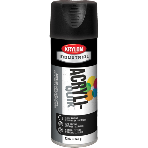 Laque industrielle Acryli-Quik, Noir, Ultra-mat, 12 oz, Canette a&eacute;rosol Industrial Sales