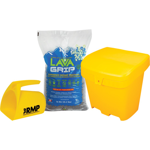 LavaGrip Traction-Aid Kit with 77 Bags, Container Size 35.3 lbs. (16 kg), Bag Industrial Sales