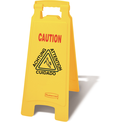 Wet Floor Safety Signs, Quadrilingual with Pictogram Industrial Sales