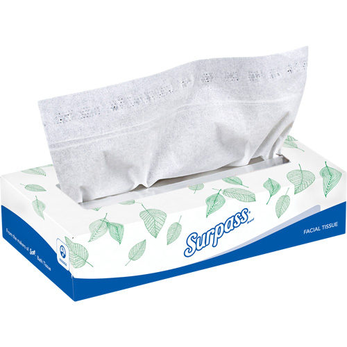 Surpass&reg; Facial Tissue, 2 Ply, 8.3" L x 7.8" W, 100 Sheets/Box Industrial Sales