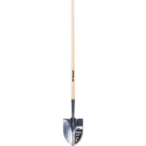 Pro Round Point Shovel, Tempered Steel Blade, Wood, Straight Handle Industrial Sales
