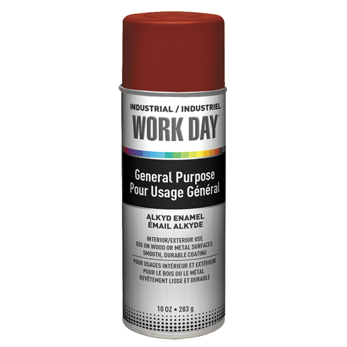 Peinture industrielle Work Day, Rouge, Tr&egrave;s mat, 10 oz, Canette a&eacute;rosol Industrial Sales